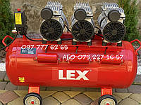 Компрессор Lex 80 л, 2.8 кВт, 220 В, 7 атм, 420 л/мин, малошумный, безмасляный, 6 цилиндров