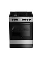 Плита комбинированная Beko FSM62120DS - 60х60 см/4 конфорки/эмал. решетки/65л/8 прогр./серебро (FSM62120DS)