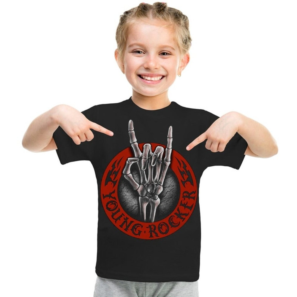 Дитяча футболка Young Rocker чорна, Розмір 4-5 років