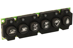 Кнопкова панель на 6 кнопок та 6 діодів Sanremo "TORINO" "ZOE", силіконова мембрана, 16 PIN, фото 1