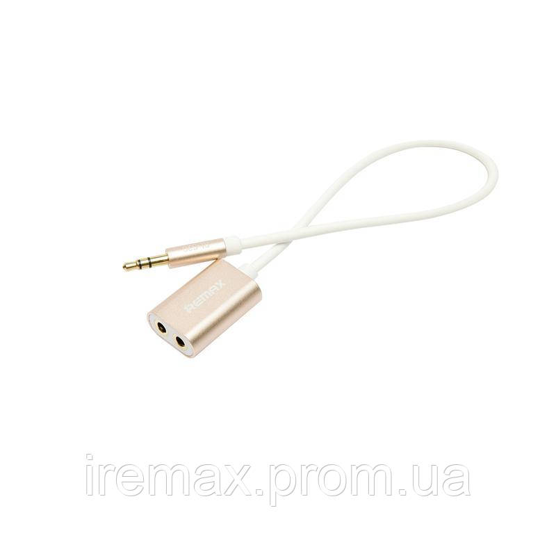 Audio розгалужувач Remax RL-S20 Sharing AUX 3.5 miniJack 2*F-M золото