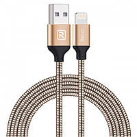 Кабель Recci RCL-W100 USB Lightning Gravel 1м рожеве-золото