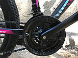 Велосипед гірський двоколісний на алюмінієвій рамі 14" Crosser Sweet 24 дюйми чорно-рожевий, фото 3