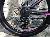 Велосипед гірський двоколісний на алюмінієвій рамі 14" Crosser Sweet 24 дюйми чорно-рожевий, фото 4