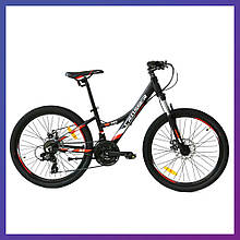 Велосипед гірський двоколісний однопідвісний на алюмінієвій рамі 12" Crosser Nio Stels 24 дюйми чорний