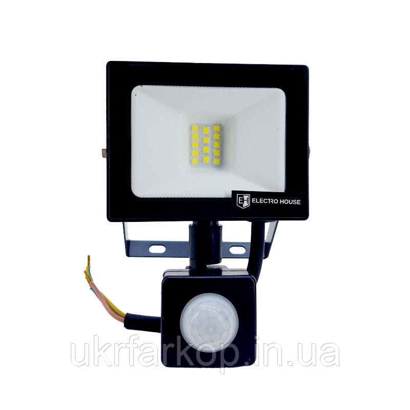 Прожектор світлодіодний з датчиком руху LED 10 Вт 6500К 900 Лм IP65