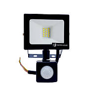 Світлодіодний прожектор з датчиком руху LED 10 Вт 6500К 900 Лм IP65, фото 3