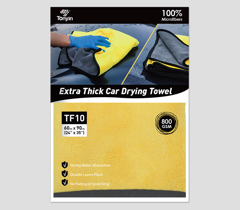 Мікрофібра для сушіння авто - Тonyin Coral Velvet Cleaning and Drying Towel 60x90см, 800г/м2