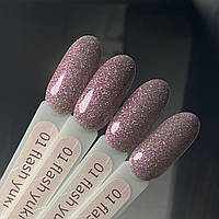 Гель-лак GeliX Flash Yuki 01, світловідбиваючий з пластівцями ЮКИ