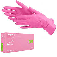 Перчатки нитриловые розовые NITRYLEX (3,5 г) S 100 шт