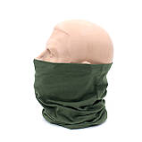 Тактичний чоловічий бафф олива бавовна Армійський трикотажний бафф на шию для обличчя тонкий Військовий шарф-труба, фото 6