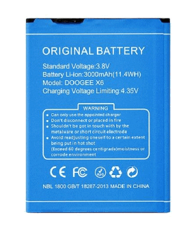 Батарея Doogee X6/X6S/X6 Pro (BAT17403000) 3000mAh (BAT16403000) (AAAA)