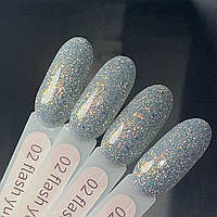 Гель-лак GeliX Flash Yuki 02, світловідбиваючий з пластівцями ЮКИ