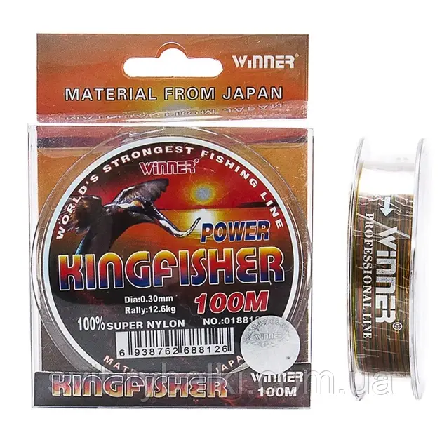 Волосінь Kingfisher Winner 100m/0,18mm,4.9кг d-0.28 mm. test-10.5 кг
