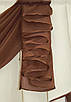 Комплект, ламбрекен та штора на карниз 1,9м. Колір коричневий з молочним. Код 00лш 79-020, фото 4