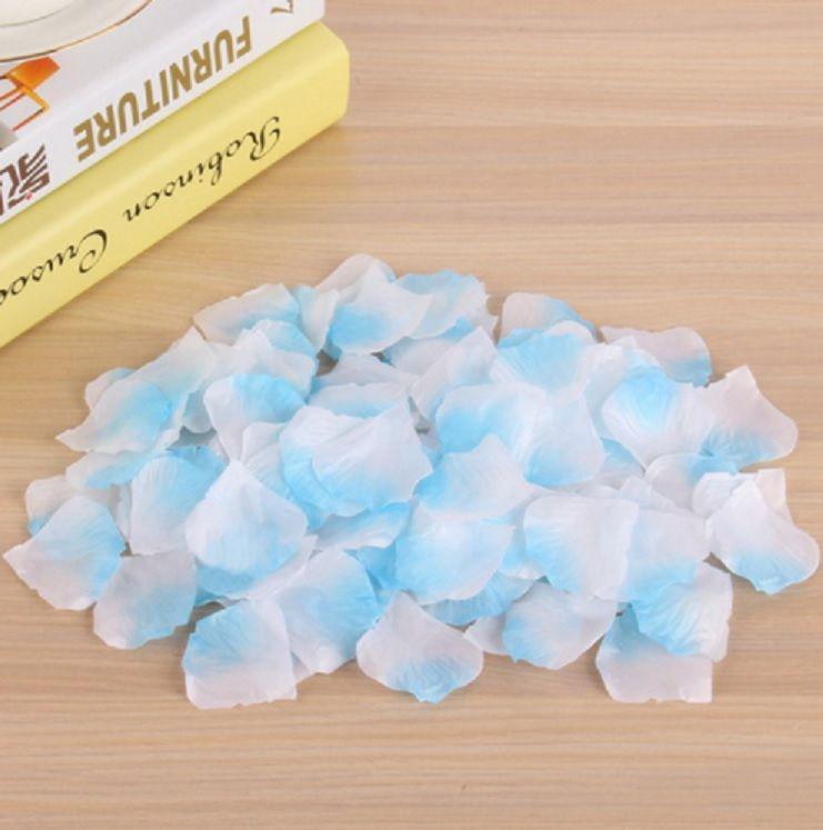 Пелюстки троянд штучні 100 штук 45 на 45 мм блакитно-білий, фото 1