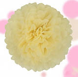 Помпон паперовий для свята 15 см айворі, фото 2