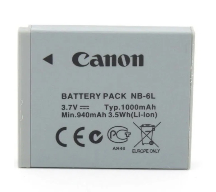 Батарея Canon NB-6L NB-6LH Original menu Canon IXUS105, 210, 300, S95, 90, SX240, 510, 700