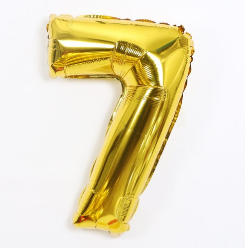 Кулька цифра 7 фольгована 32 дюйма золотистий, фото 1