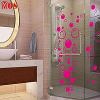Наклейки в ванную комнату розовые "Пузыри" - размер наклейки 43*19см, а там расклеиваете на свое усмотрение
