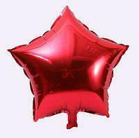 Фольгированный красный шарик звезда - 20см (без гелия)