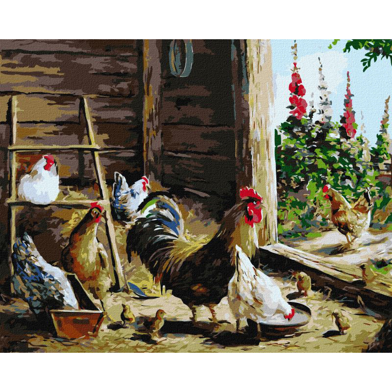 Картина hotdeal за номерами "Курятник" © Олександр Закусилов іідейка KHO4346 40х50 см