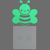 Светящаяся наклейка "Пчелка" - размер 10*10см