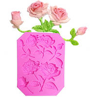 Молд силиконовый "Розы" - размер молда 11,5*8,8см