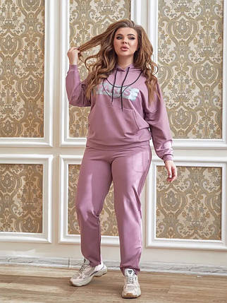 Зручний жіночий костюм, тканина "Трикотаж Двонитка" 52, 54, 56, 60, 62, 66 розмір 52, фото 3