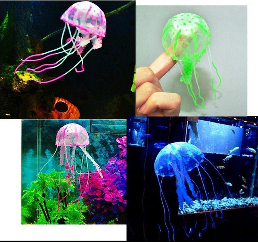 Фиолетовая медуза в аквариум силиконовая - диаметр шапки 6-6,5см - фото 4 - id-p1818693451