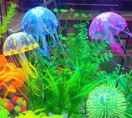 Фиолетовая медуза в аквариум силиконовая - диаметр шапки 6-6,5см - фото 5 - id-p1818693451