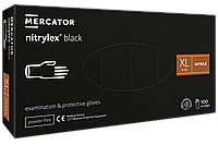 Перчатки Mercator Medical NITRYLEX BLACK нитриловые неопудренные черные( XL ).