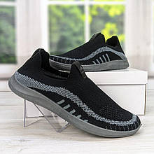 Кросівки мокасини чоловічі чорні текстильні Paolla 3564