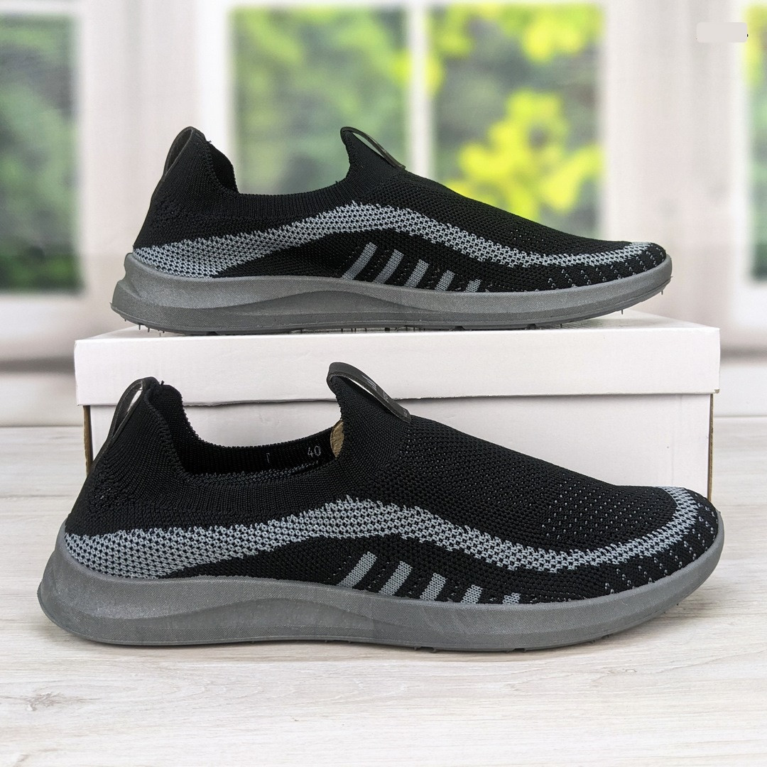 Кросівки мокасини чоловічі чорні текстильні Paolla 3564 43, фото 1