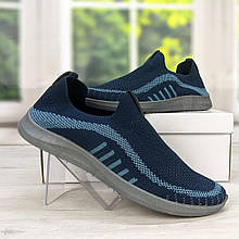 Кросівки мокасини чоловічі сині текстильні Paolla 3564