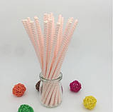 Коктейльні трубочки 25 штук 20 см рожевий, фото 2