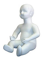 Манекен детский белый матовый сидячий (48 см)
