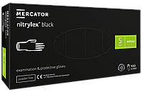 Перчатки Mercator Medical NITRYLEX BLACK нитриловые неопудренные черные. S
