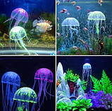 Медуза в акваріум силіконова рожева - діаметр шапки 6-6,5 см, фото 9