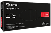 Перчатки Mercator Medical NITRYLEX BLACK нитриловые неопудренные черные L