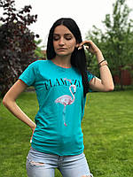 Женская футболка с Фламинго 46 размер