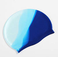 Шапочка для плавания силиконовая голубая - размер универсальный (23*18см в нерастянутом виде)