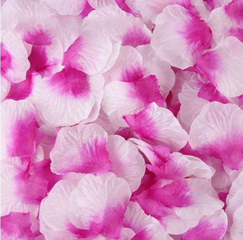 Пелюстки троянд штучні 100 штук 45 на 45 мм біло-фіолетовий, фото 1