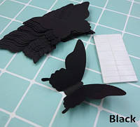 Украшения на стену бабочки черные - в наборе 20 штук размером 8*5см, картон, есть 2-х сторонний скотч