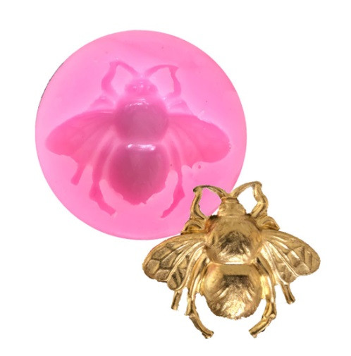Молд силіконовий Бджола 38 мм рожевий, фото 1