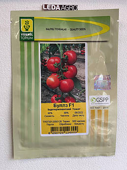 Буллз F1 500 шт Yuksel Seeds Індетермінантний Томат Насіння (Індетермінантний Томат Насіння)