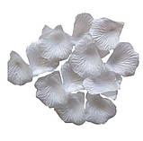 Пелюстки троянд на весілля штучні 100 штук 45 на 45 мм білий, фото 4