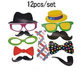 Фотобутафорія для свята 12 деталей one size різнобарвний, фото 2