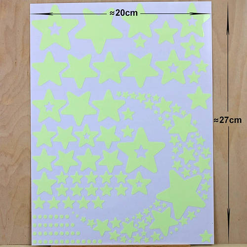 Люминесцентные наклейки на стену - размер стикера 20*27см, (впитывает ...