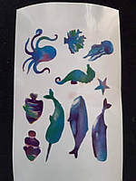 Дитячі тату "Підводний світ" - розмір наклейки 9,5*6см